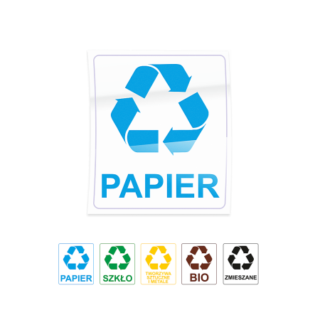 Naklejka na kosz/śmietnik - ZESTAW