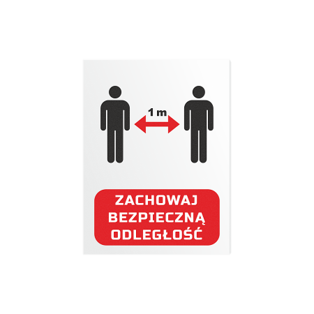 Bezpieczna odległość - tabliczka PCV