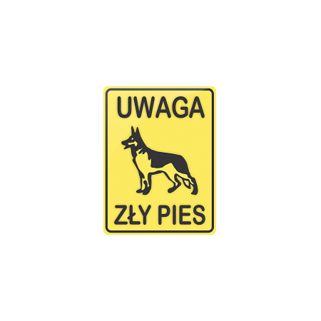 Tabliczka - Uwaga zły pies (Owczarek)