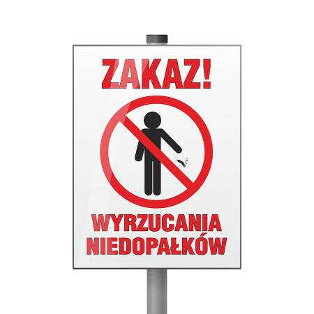 Tabliczka - Zakaz wyrzucania niedopałków