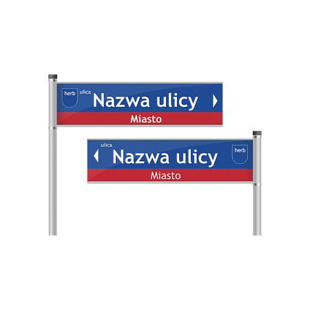 Tablice z nazwą ulicy - drogowskazy na słupkach