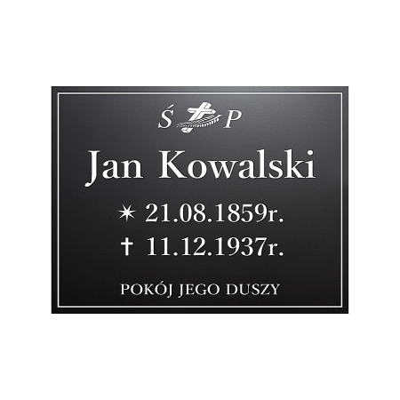 Tablica nagrobkowa - Metalowa - Aluminium