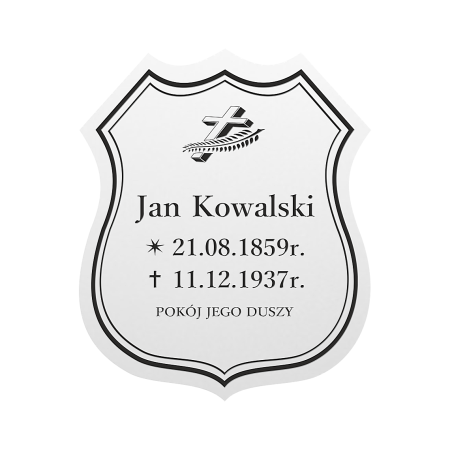 Tablice na krzyż - Herb - Klepsydra