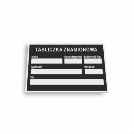 Tabliczka znamionowa - Zastępcza